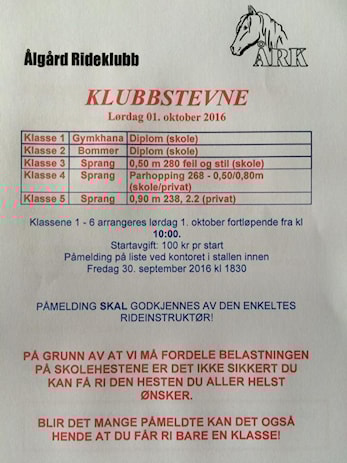 Klubbstevne 01.oktober 2016